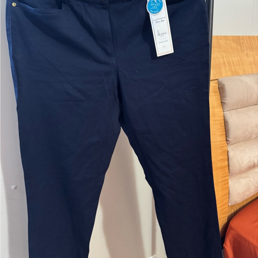 Charter Club Classic Fit Navy Pants